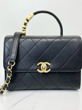 Chanel Pearl Top Handle Flap Bag